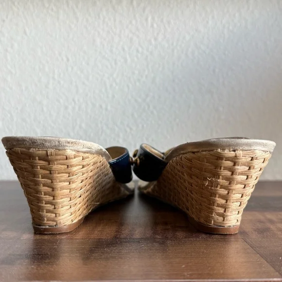 Lily Pulitzer Navy Patent Wedge Sandals✨ - Picture 6 of 8